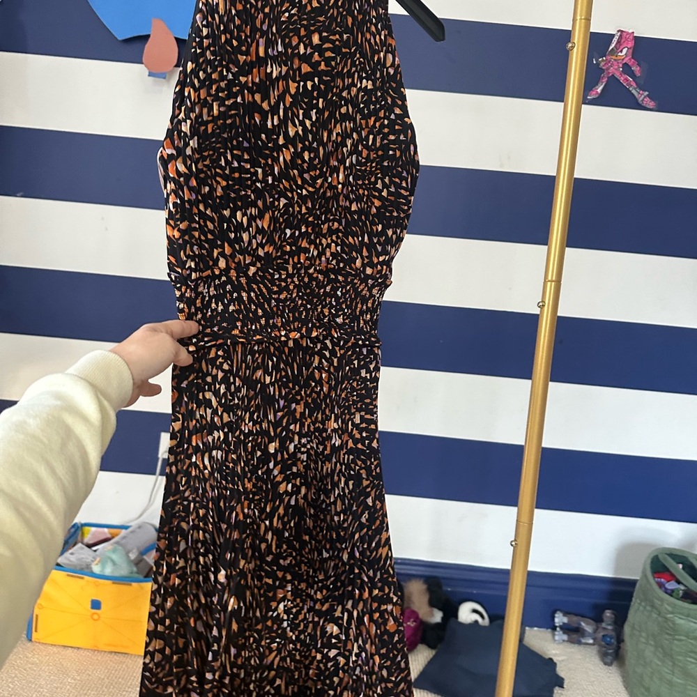 Nanette Lepore Black and Orange Maxi Skirt